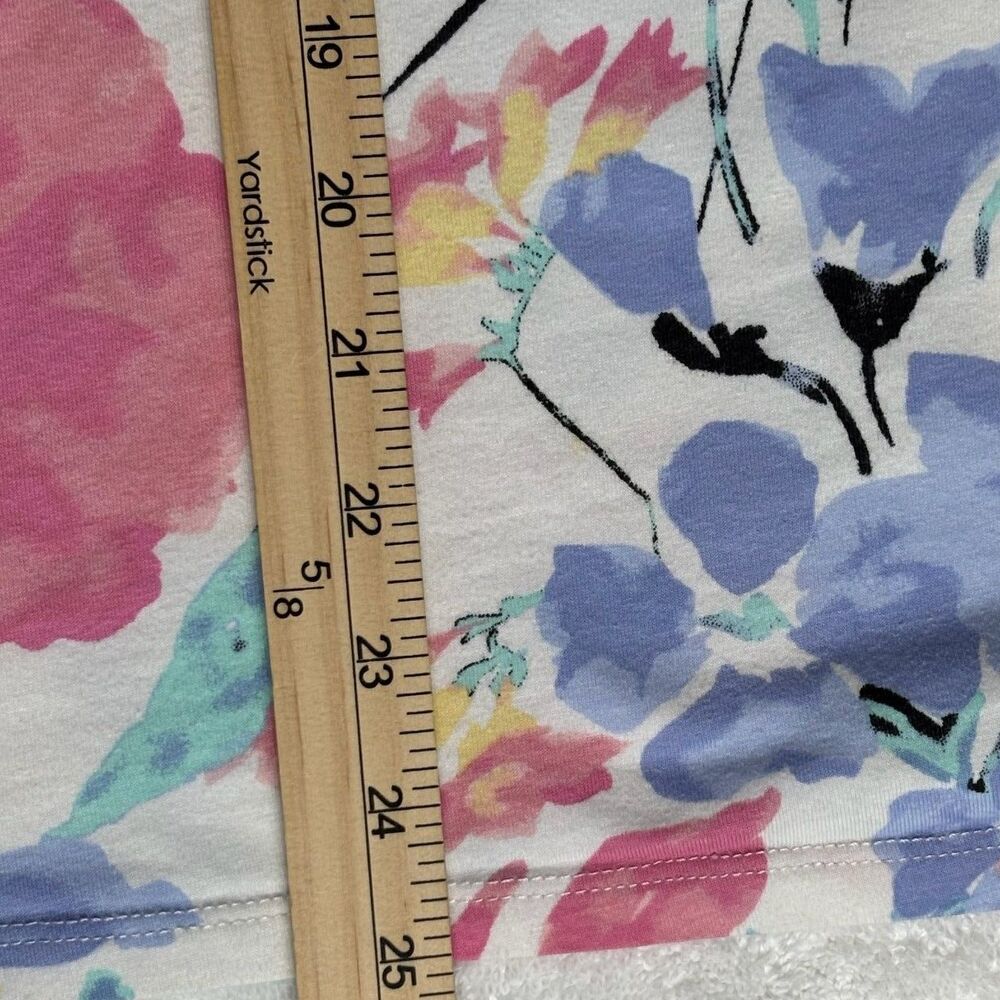 Jones New York Signature Floral Top Womens XXL Pastel Watercolor Blue PIink SS - Picture 6 of 9